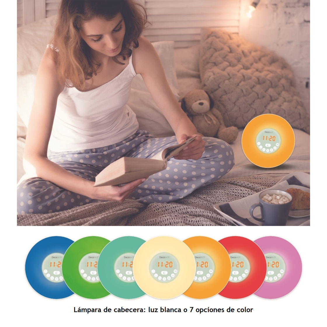 Reloj simulador de amanecer de colores