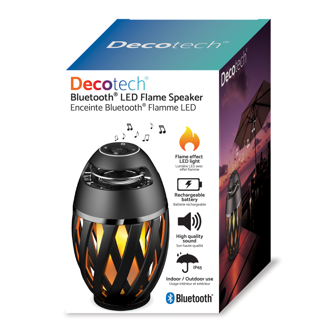 Bluetooth® Stereo Lautsprecher mit LED-Flamme 